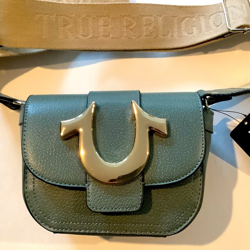 True Religion Crossbody Adjustable Shoulder Blue Bag New
